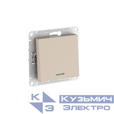 Выключатель 1-кл. AtlasDesign (сх. 1а) 10AX с подсветкой быстрозажим. клем. механизм песочн. SE ATN001213S