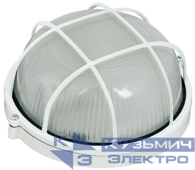 Светильник НПП 1302 60Вт E27 IP54 бел. круг с решеткой IEK LNPP0-1302-1-060-K01