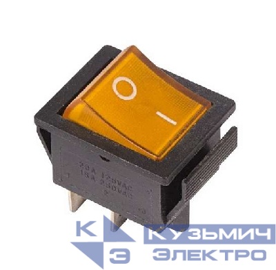 Выключатель клавишный 250В 16А (4с) ON-OFF желт. с подсветкой (RWB-502 SC-767 IRS-201-1) Rexant 36-2333