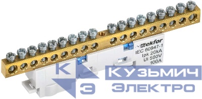 Шина нулевая N неизол. на универс. держ. 6х9-18-С TEKFOR IEK TF-NN10-18-DL-K07