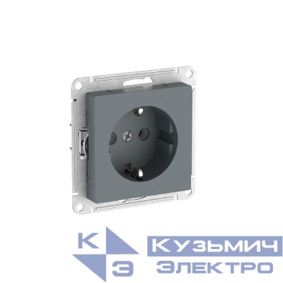 Розетка AtlasDesign 16А с заземл. быстрозажим. клем. механизм грифель SE ATN000743S