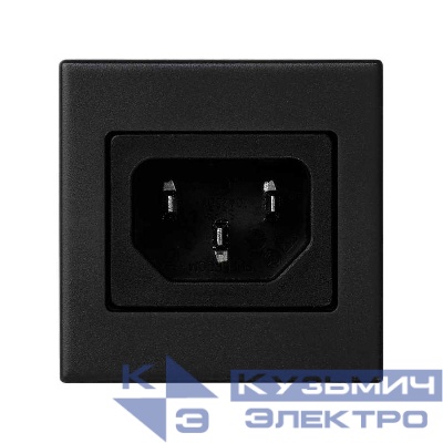 Плата для подкл. 1вых. IEC 320 "папа" K45 черн. Simon Connect K305A-14
