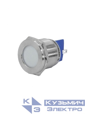 Лампа индикаторная GQ22T-D/L/W/24V/S светодиодная матрица d22мм 24В AC/DC IP67 метал. бел. Электротехник ET020087