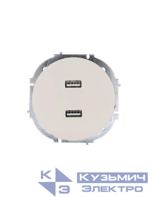 Розетка 2-м СП OSEN USB разъем механизм сл. кость LEZARD 743-9088-192