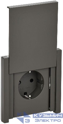 Розетка СП FORTE&PIANO16А IP44 FP319 с заземл. защ. шторки с крышкой безвинт. крепл. сер. IEK FP-R16-16-1-44-K03