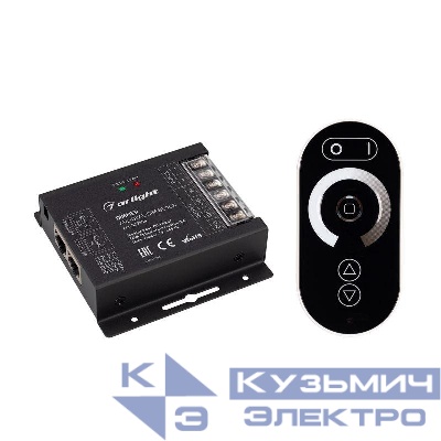 Диммер ARL-OVAL-DIM Black (12-24В 3х10А ПДУ овал RF RJ45) (IP20 металл) Arlight 027156