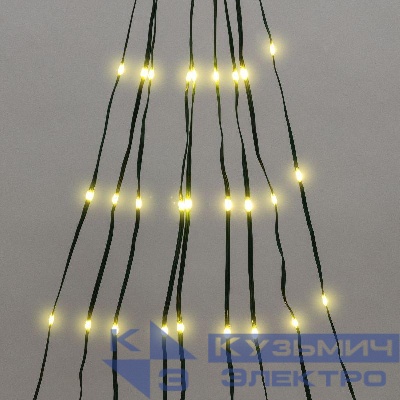 Гирлянда светодиодная из росы с макушкой на елку 9 нитейх2м 200LED тепл. бел. эффект водопада 230В Neon-Night 315-896