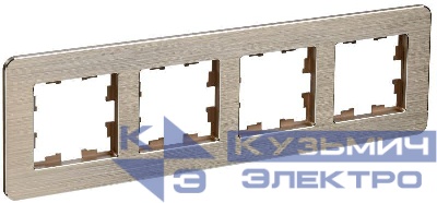 Рамка 4-м BRITE РУ-4-1-Бр метал. шампань RE AL IEK BR-M42-M-21-K37