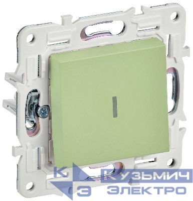 Выключатель проходной 1-кл. SKANDY 10А SK-V08G с индикацией мятный IEK SK-V12-1-10-K06