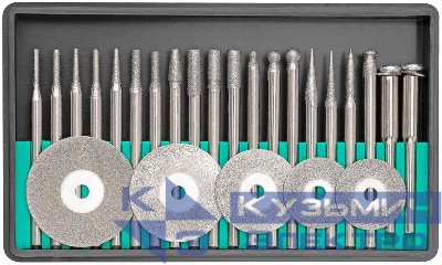 Шарошка и круг отрезной с алмазным напылением 25шт FIT 36487