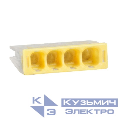 Клемма строительно-монтажная OptiKit СМК 2273-244 (с пастой) 4 отверстия 0.5-2.5кв.мм КЭАЗ 351061