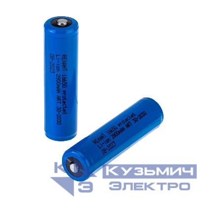 Аккумулятор Li-ion 18650 3.7В 2800мА.ч protected с защитой Rexant 30-2030