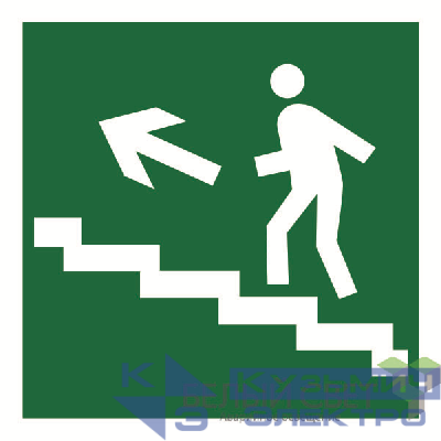Знак безопасности BL-2020B.E16"Напр. к эвакуац. выходу по лестн. вверх (лев.)" Белый свет a21289