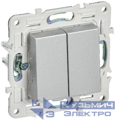Выключатель 2-кл. SKANDY 10А SK-V04S серебр. IEK SK-V20-0-10-K23