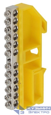 Шина PE "земля" на DIN-изоляторе ШНИ-6х9-12 NO-222-93-1 никелирован. Д желт. Эра Б0044142