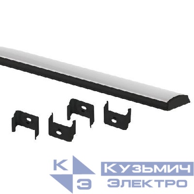 Комплект с гибким накладным анодированным профилем 1506GB 15х6.4мм 2м черн. CAB292 Эра Б0062767