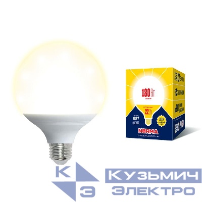 Лампа светодиодная LED-G120-22W/3000K/E27/FR/NR Norma 22Вт матовая 3000К тепл. бел. E27 (упак. картон) Volpe UL-00004875
