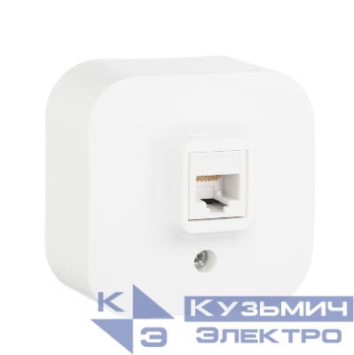 Розетка компьютерная 1-м ОП Quteo RJ45 кат.5E UTP бел. Leg 782224