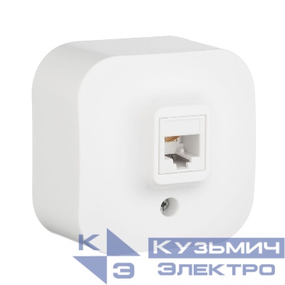 Розетка телефонная 1-м ОП Quteo RJ11 бел. IEK 782214