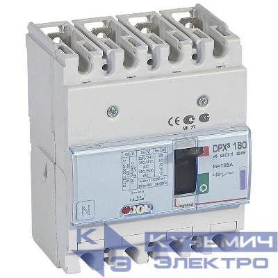 Выключатель автоматический 4п 125А 50кА DPX3 160 термомагнитн. расцеп. Leg 420136