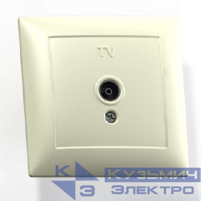Розетка телевизионная оконечная TV 1-м СП Селена РТВ1-0-399 сл. кость Кунцево 8150