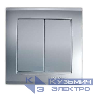 Выключатель 2-кл. СП Бриллиант 10А IP20 серебр. UNIVersal 7949650