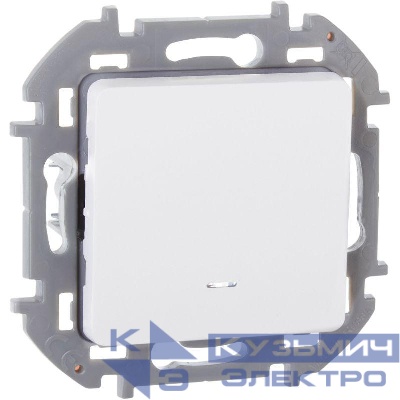 Выключатель 1-кл. Inspiria 10А IP20 250В 10AX с подсветкой/индикацией механизм бел. IEK 673610