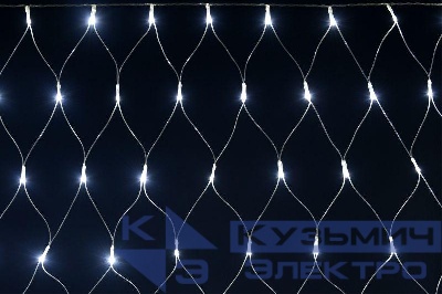Гирлянда "Сеть" 1.5х1.5м 160LED бел. IP20 провод прозр. 230В с контроллером 8 режимов IEK LGDB410-2-160-L1-T-S-44
