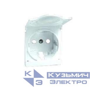 Накладка розетки Simon82 с заземл. с крыш. з/у бел. 82090-50