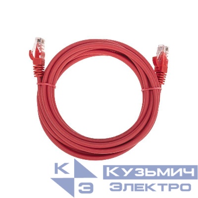 Патч-корд U/UTP CAT 6 RJ45-RJ45 26AWG LSZH красн. 3м Rexant 02-0293-3