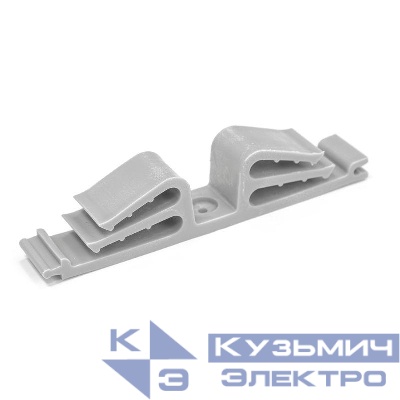 Держатель круглого кабеля двусторонний для прямого монтажа на 12 мест сер. (уп.25шт) Промрукав PR08.26526