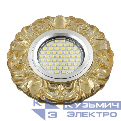 Светильник DLS-L136 GU5.3 GLASSY/YELLOW GU5.3 встраив. доп. светодиод. подсветка 3Вт без лампы стекло Fametto UL-00003863