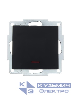 Выключатель 1-кл. СП Vesna с индикацией механизм черн. бархат LEZARD 742-4288-111