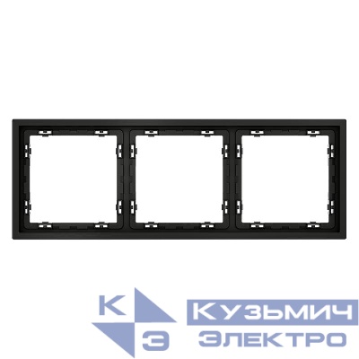 Рамка 3-м S70 пластик. черн. матов. Voltum VLS100308