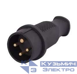 Вилка кабельная 3ф 3х32А 3Р+Е 380В каучук LEZARD 332-0100-0201/201
