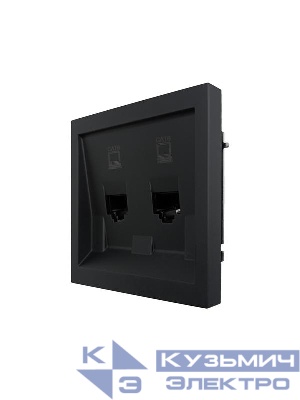 Розетка компьютерная 2-м СП ZIMA IP20 RJ45 с модулем кат.6 механизм черн. бархат LEZARD 704-4288-142