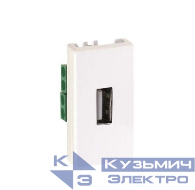 Розетка USB Simon 27 тип A 2.0 узкий модуль винты механизм сл. кость Simon 2701090-031