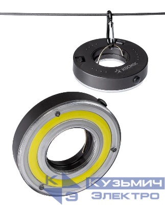 Фонарь кемпинговый походный 5ВтCOBLED 3xAAА корпус ABS-пластик карабин КОСМОС KOC601B