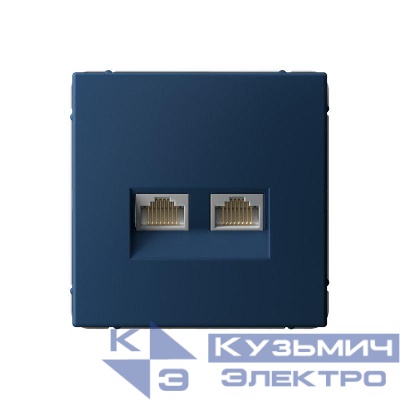 Розетка двойная компьютерная ArtGallery RJ45+RJ45 кат. 6A механизм аквамарин SE GAL001188