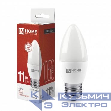 Лампа светодиодная LED-СВЕЧА-VC 11Вт свеча 4000К нейтр. бел. E27 1050лм 230В IN HOME 4690612020495