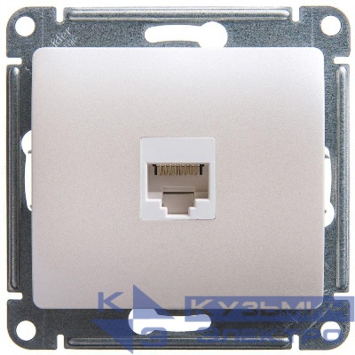 Розетка компьютерная 1-м Glossa RJ45 кат.5E механизм перламутр. SE GSL000681K