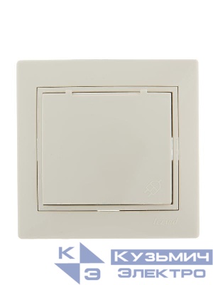 Розетка 1-м СП Mira 16А IP20 с заземл. с защ. крышкой со вставкой керамика крем. LEZARD 701-0303-123