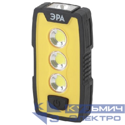 Фонарь RB-802 рабочий «Практик» 6Вт COB+1Вт LED пласт.3хААА IP65 крючок магнит Эра Б0029180