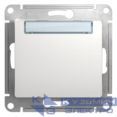 Механизм кнопки нажимной 1-кл. СП Glossa 10А IP20 (сх. 1) с табличкой бел. SchE GSL000119