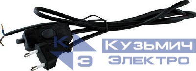 Кабель сетевой S-LRBK с угловой вилкой+выкл. 1.5м черн. Volsten 9351