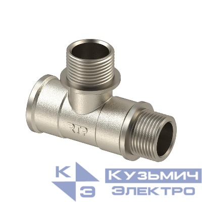 Тройник латунь внутр./наружн./наружн. резьба 3/4дюйм еврослот никель RTP 42249