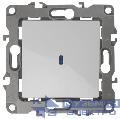Выключатель 1-кл. СП Эра12 12-1102-01 10А IP20 250В 10AX с подсветкой механизм бел. Эра Б0014633