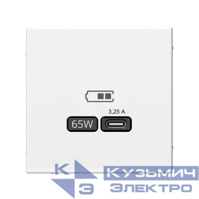 Розетка USB ArtGallery тип C 65Вт QC PD высокоскор. ЗУ механизм лотос SE GAL001327
