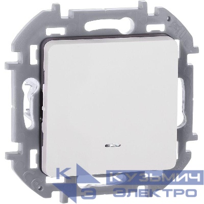 Переключатель 1-кл. Inspiria 10А IP20 250В 10AX с подсветкой/индикацией механизм бел. IEK 673660