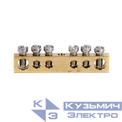 Шина на 6 отверст. 2х6мм 4х4мм латунная DKC F06AB011